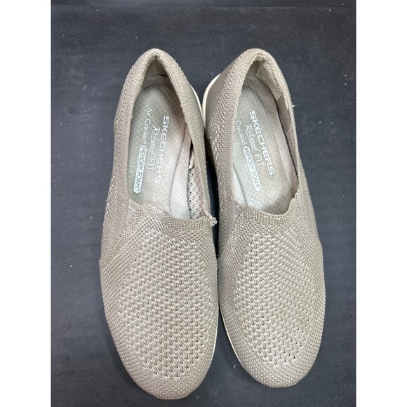 Skechers Womens Relaxed Fit Air-Cooled Memory Foam Slip-On Shoes Size 7 Taupe - Picture 3 of 8